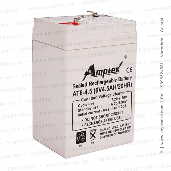 Amptek 6v 4.5Ah Sealed Rechargeable Battery